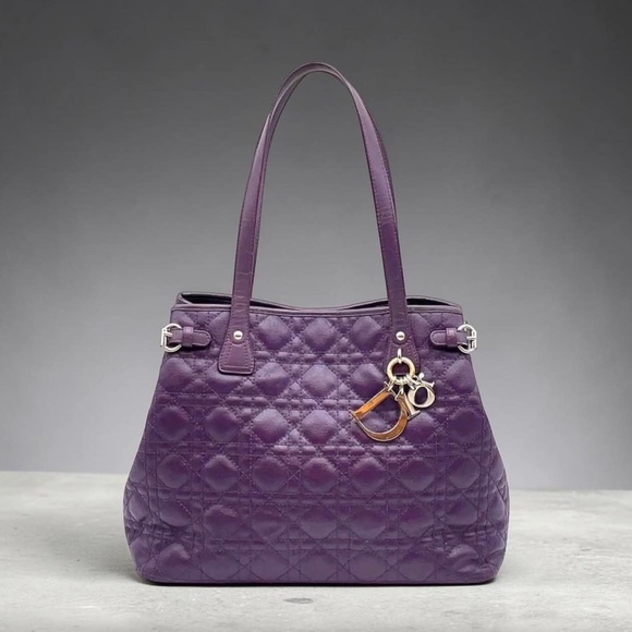 Dior Handbags - ❌SOLD❌Christian Dior Panarea Cannage Purple Tote Bag with Charm